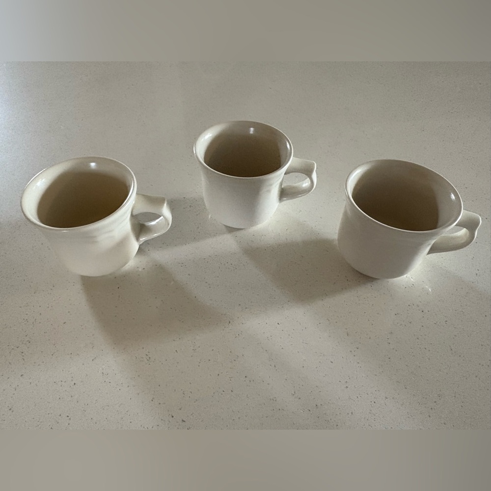 Set 3 Pfaltzgraff Garland white gazebo Stoneware Coffee Cup Mug cream mini